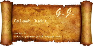 Galamb Judit névjegykártya